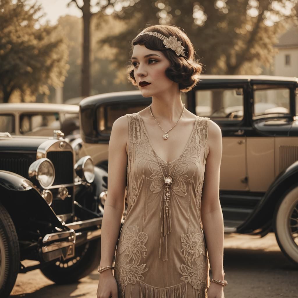 Flapper in Sunlight: A Vintage Photograph