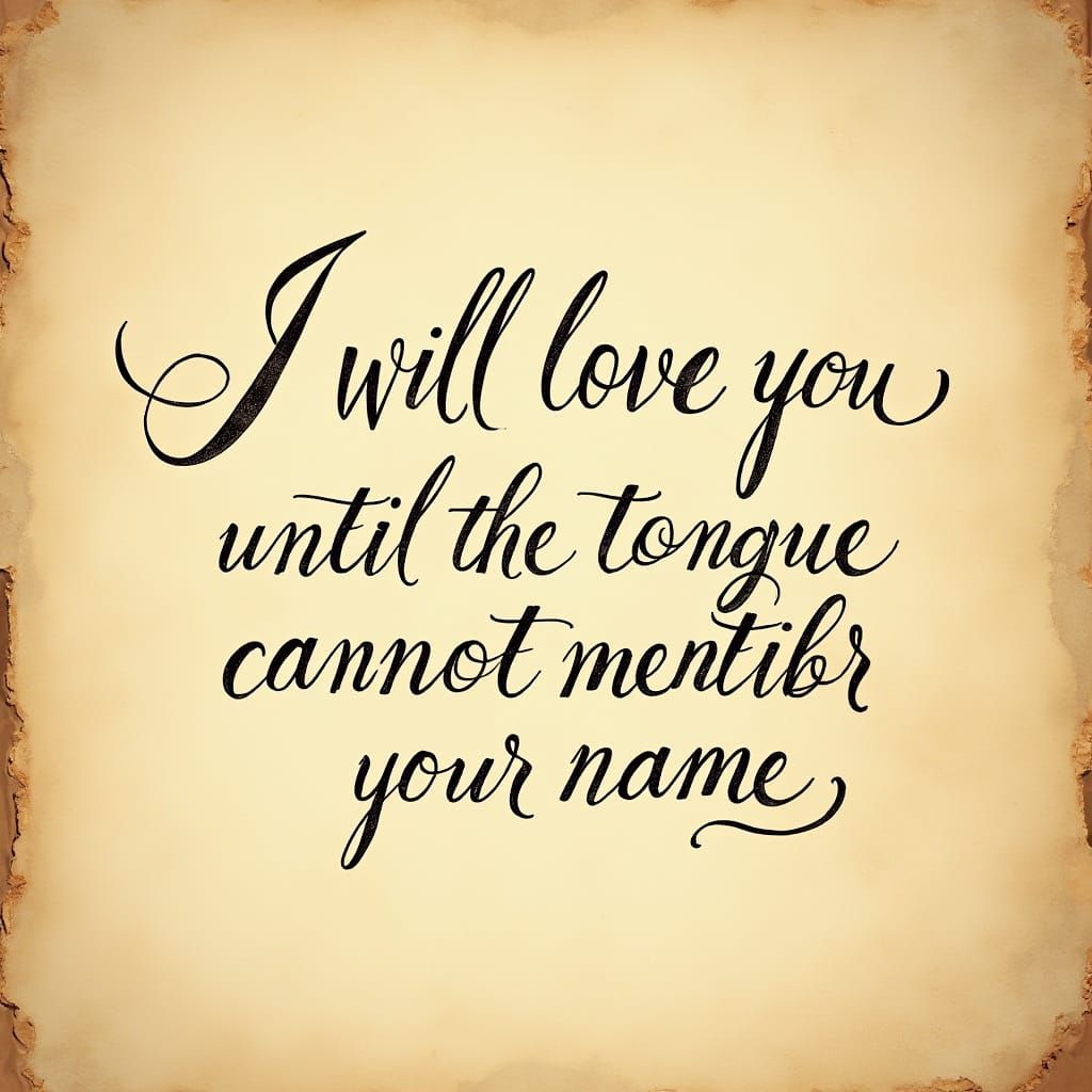 Beautiful Cursive Quote on Vintage Parchment