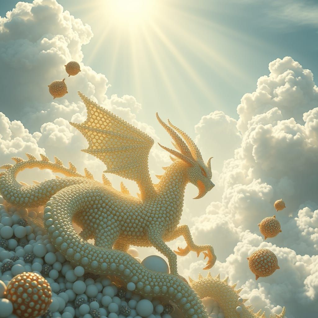 Beaded Mythical Creatures in Dreamy Sci-Fi Style