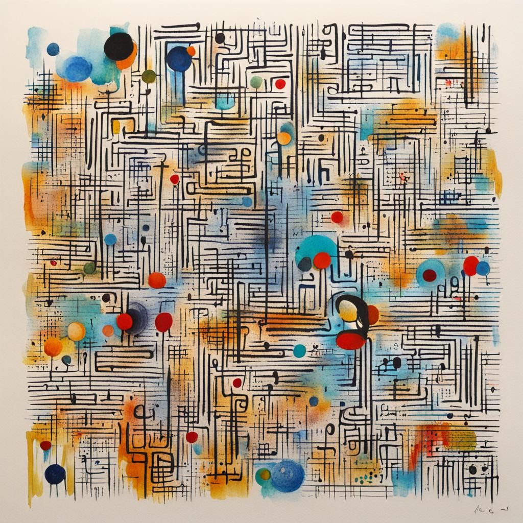 Whimsical Symbolic Comfort with Asemic Script