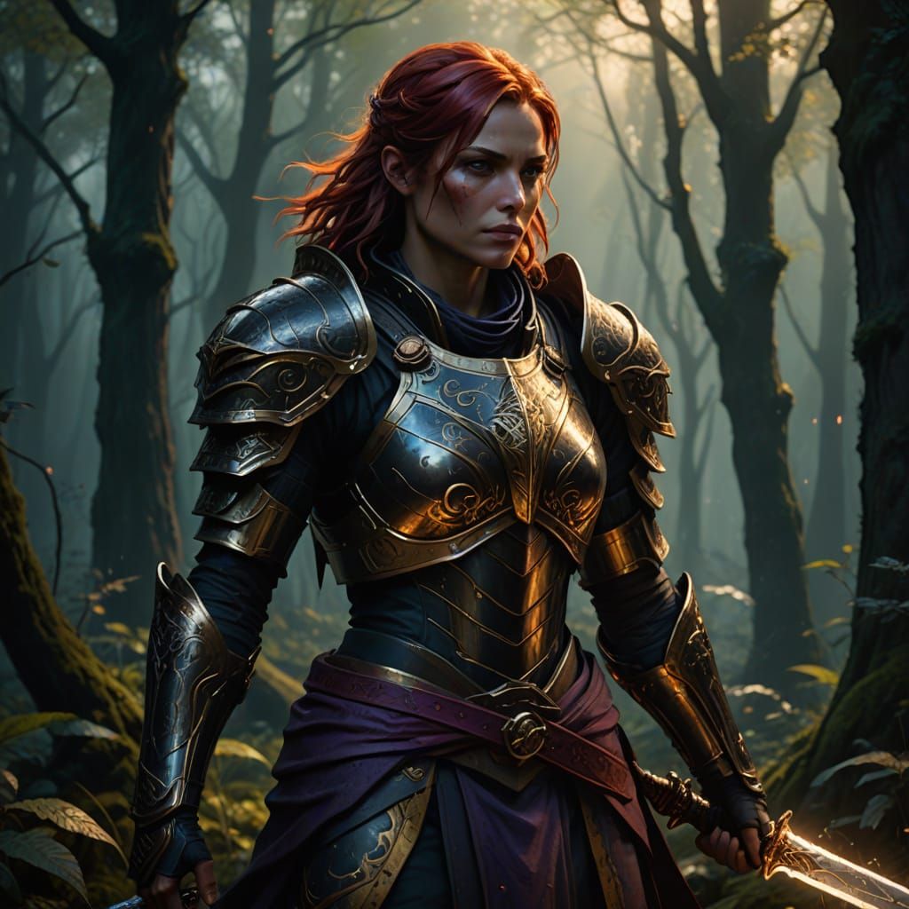 Epic Dark Fantasy Art of Commander Shepard as the Dragonborn