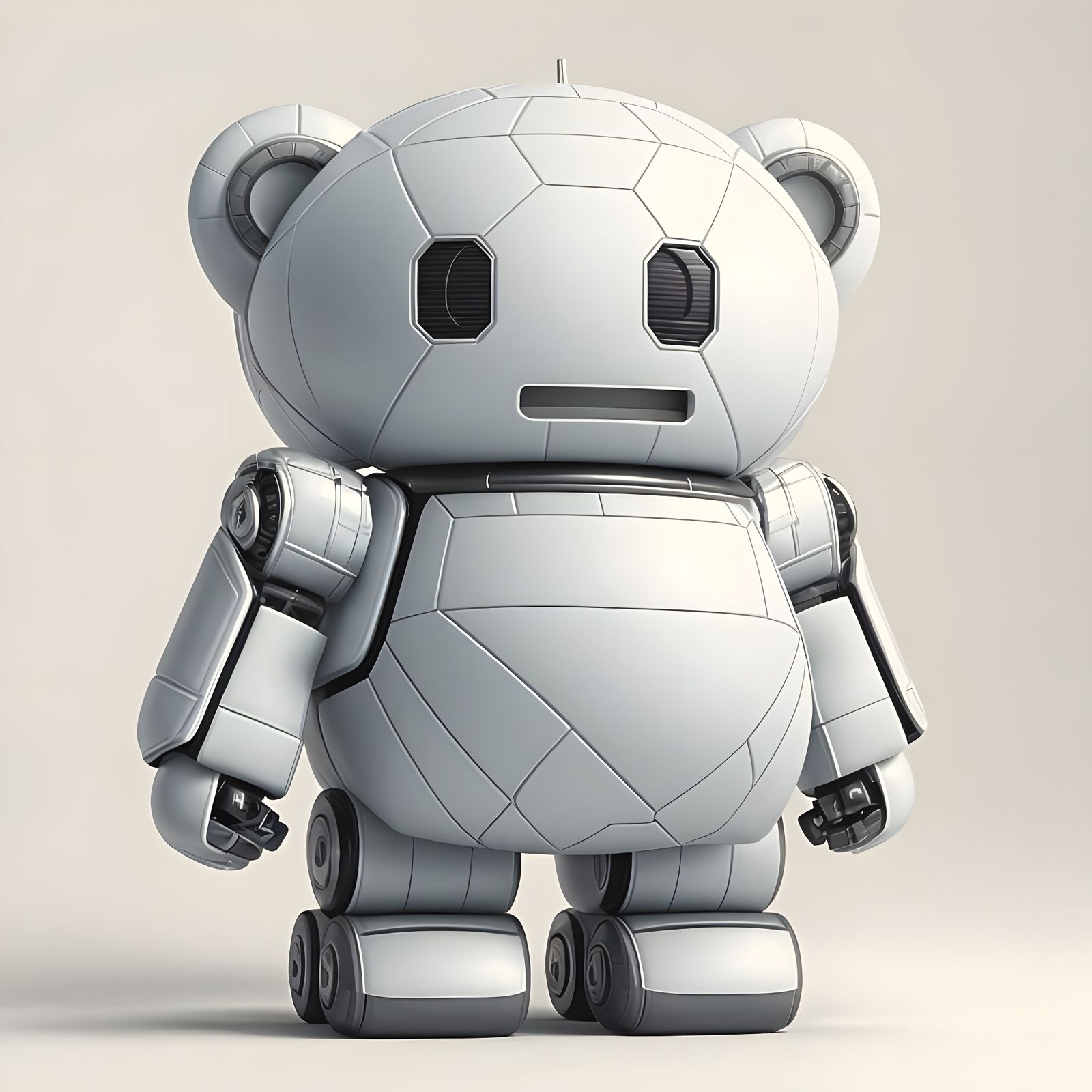 Puffy Inflatable Robot in 3D Render Style