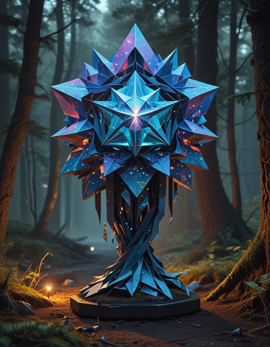 Origami Celestial Sculpture Radiates Mystique