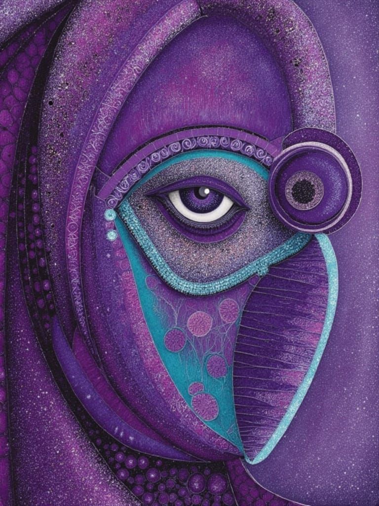 Bert, a Brom, with Geometric Cheekbones in Mixed Media