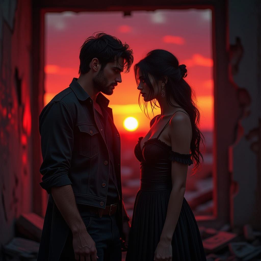 Intense Love in a Ravaged Interior, Dramatic Lighting