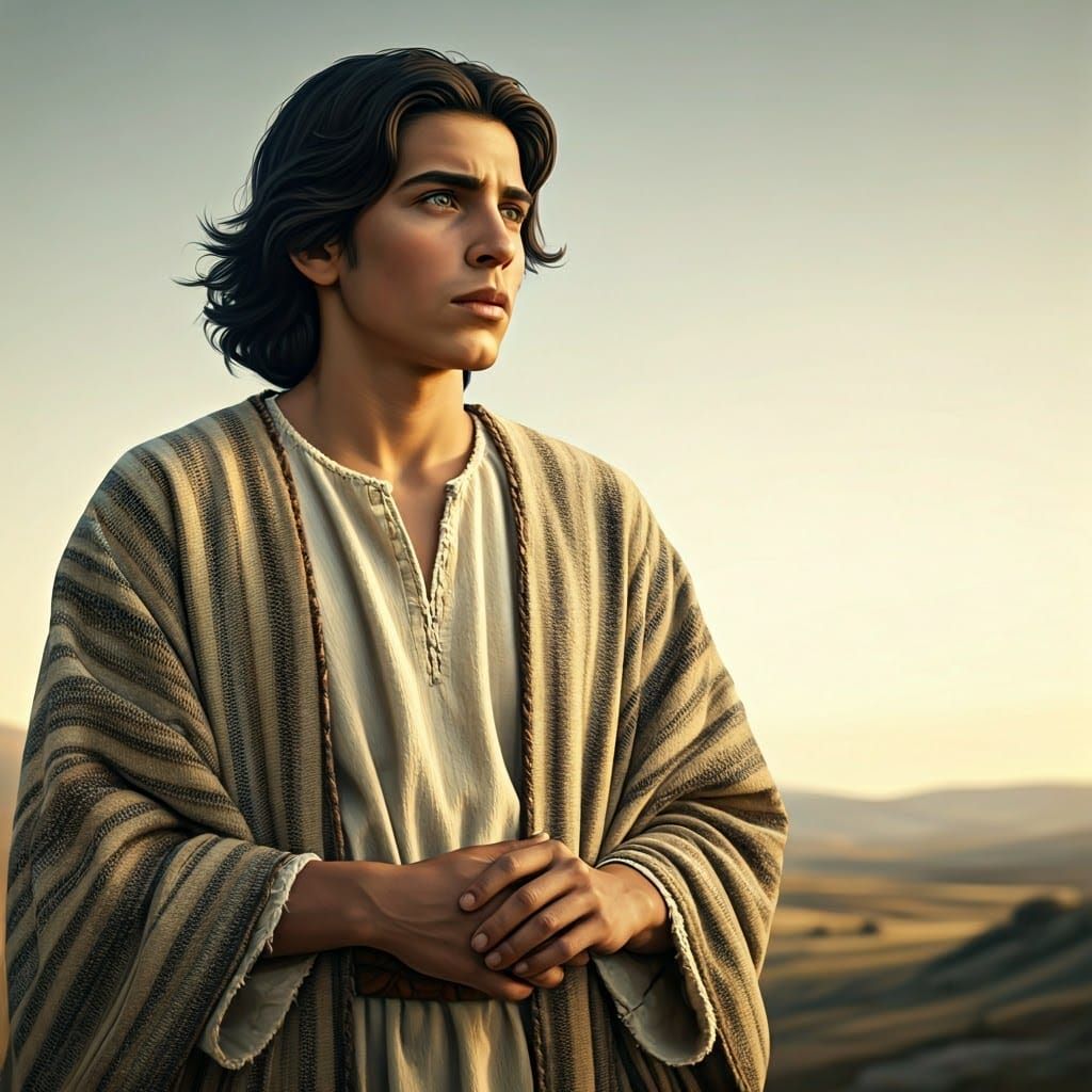 Shepherd Boy Contemplates Spirituality in a Golden Light