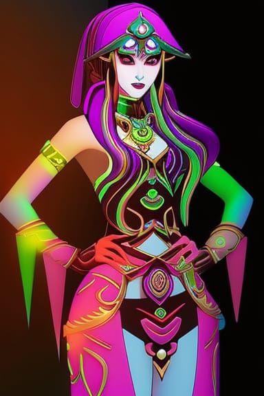 Luminescent Rainbow Goddess of Fire and Horror