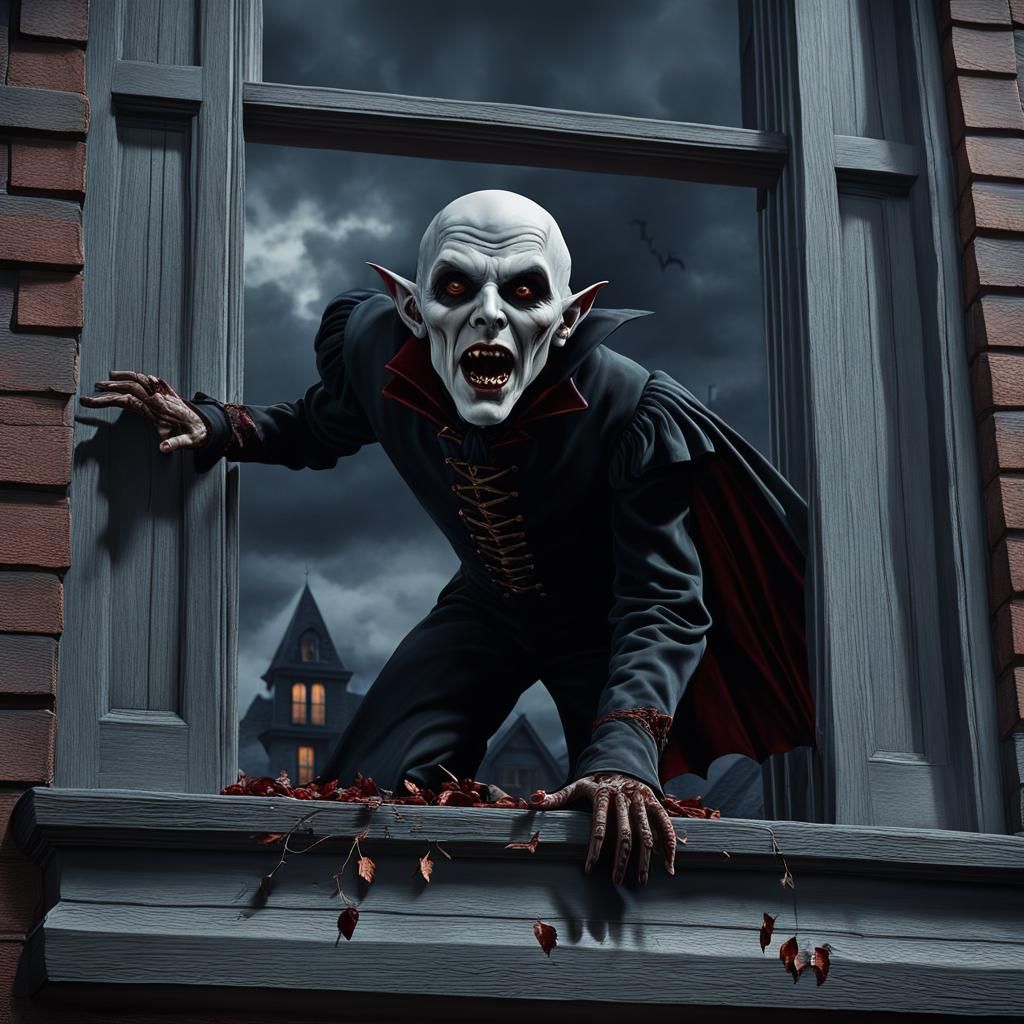 Vampire Boy Floats: Detailed Matte Painting