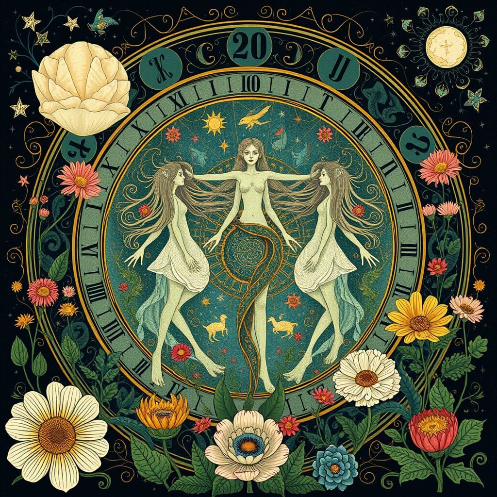 Surreal Zodiac Blooms in Whimsical Patterns