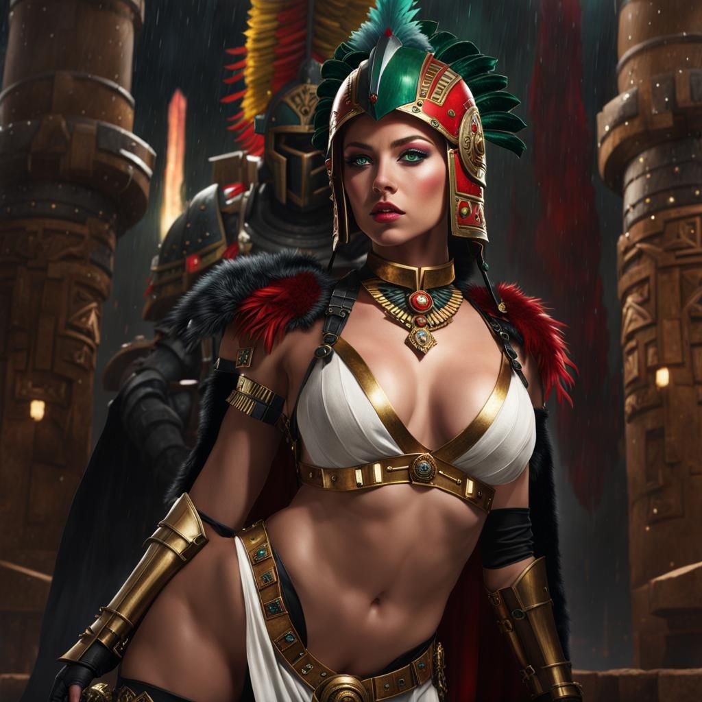 Warhammer 40k Space Marine Woman in Cybernetic Armor