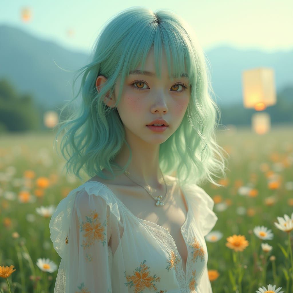 Ethereal Goddess in Luminous Bloom