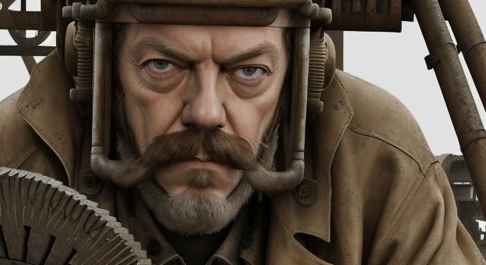 Young Man in Trenchcoat Hiding in Industrial Complex