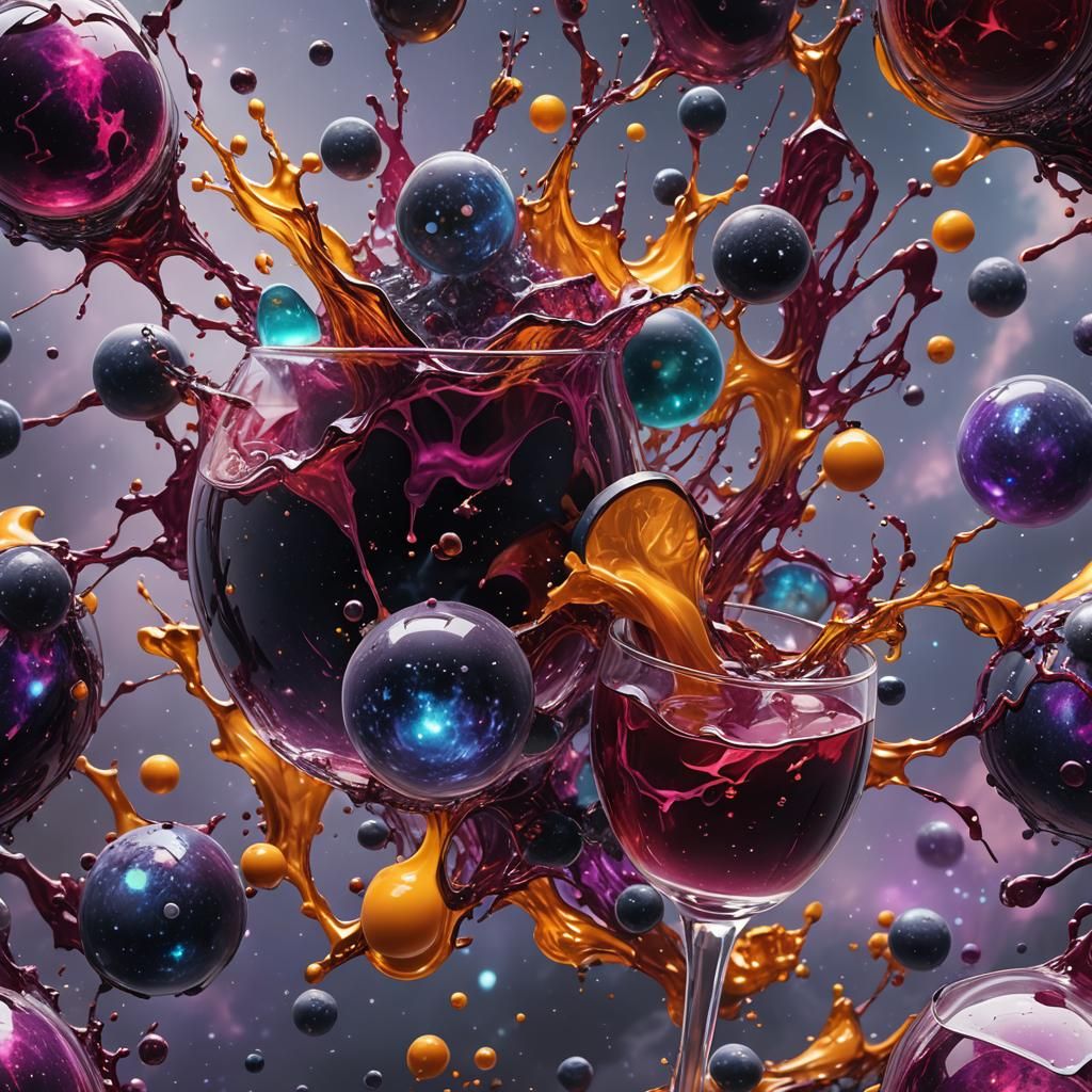 Fantastical Galaxy Drink in Detailed Matte Painting