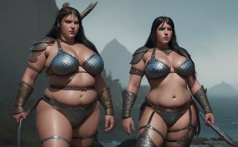 Amazon BBW Barbarian Queens: Detailed Fantasy Art