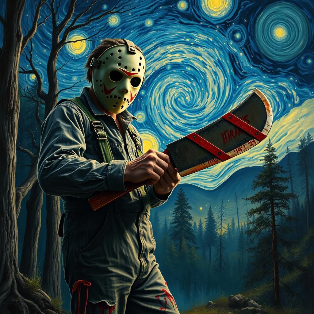 Jason in Starry Night: A Creepy Sci-Fi Horror
