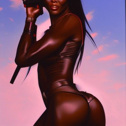 Cybernetic Naomi Campbell in Gurney Style