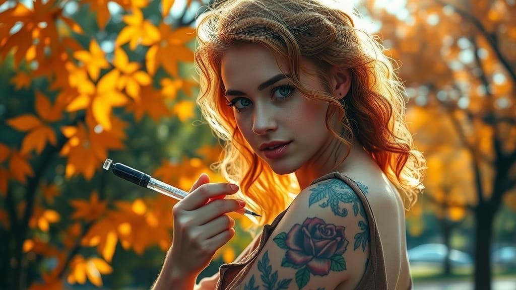 Tattoo Artist in Autumn, Inspired Street Art