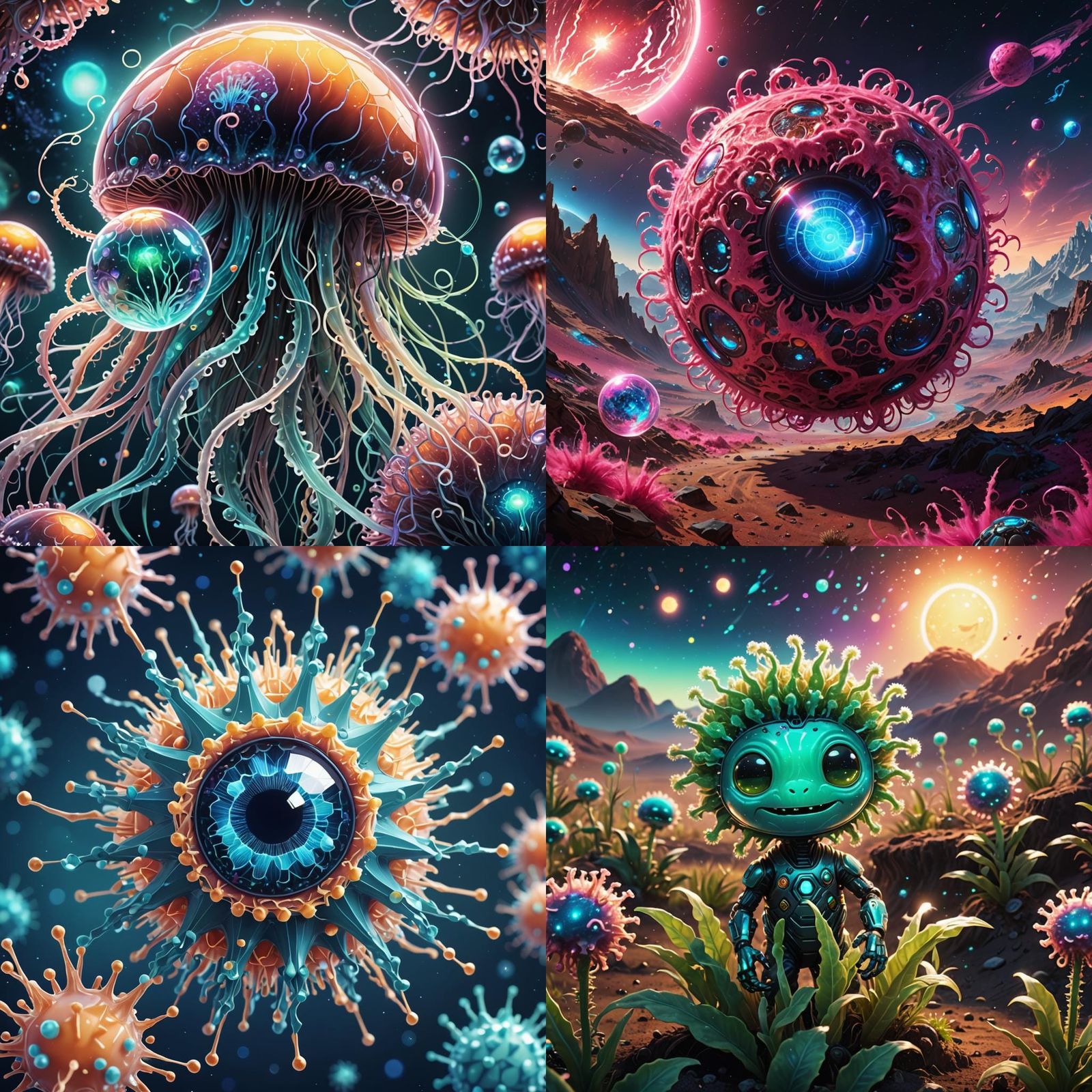 Cute Alien Virus Infecting a Planet