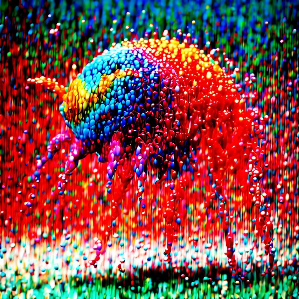 Surreal Fourth-Dimensional Creature in Bold Colors