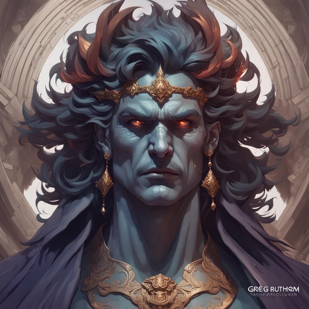 Hades Portrait in Hyperdetailed Art Style
