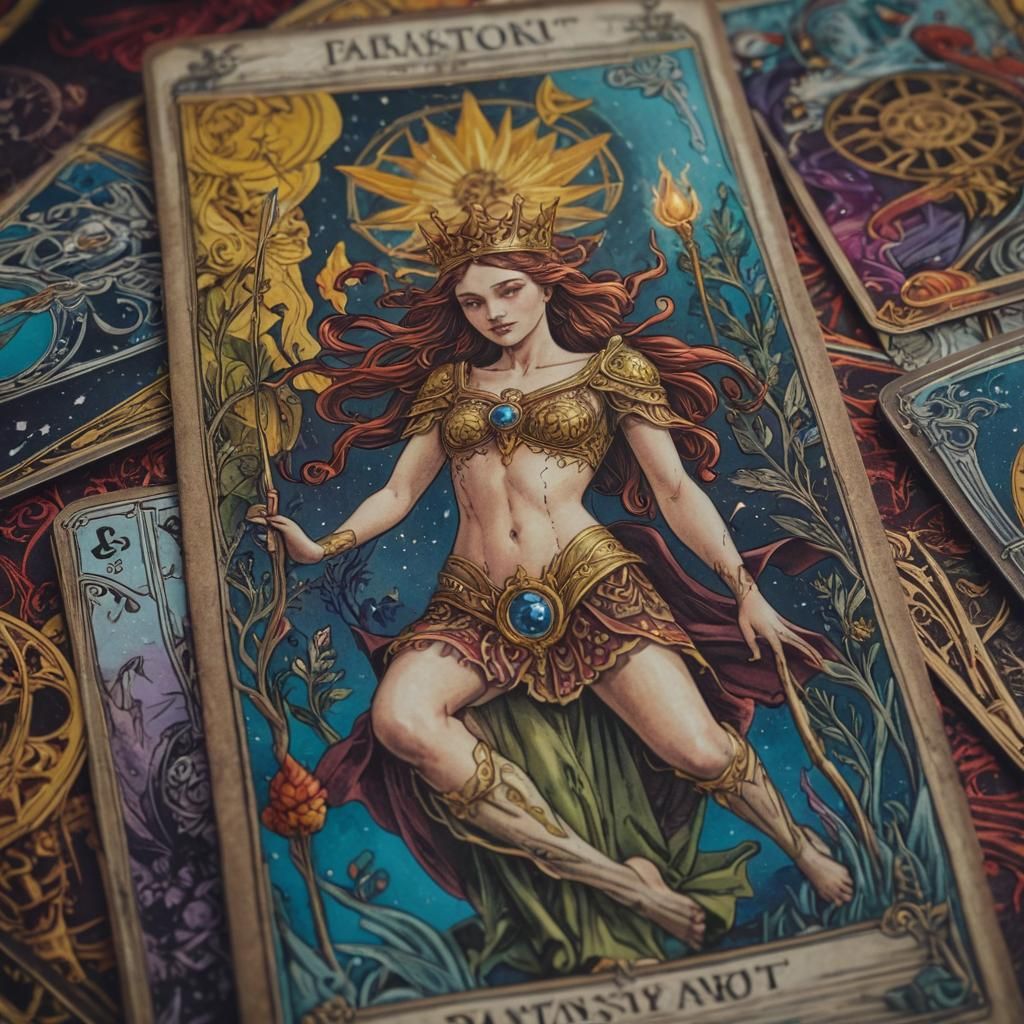 Hyperrealistic Fantasy Tarot Card Concept Art