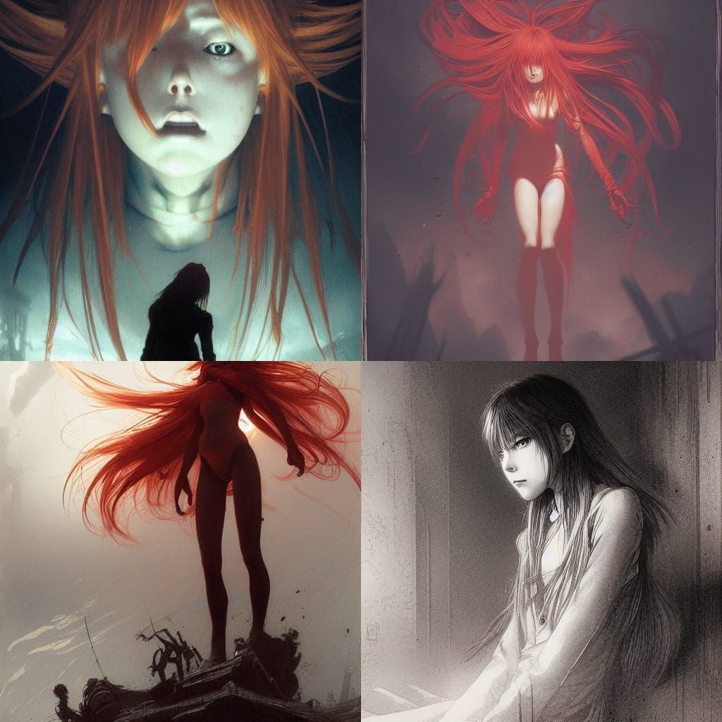 Asuka Langley Soryu in Horror Style