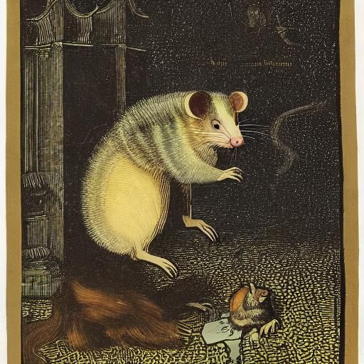 Frightened Possum Portrait in Pop Art Style