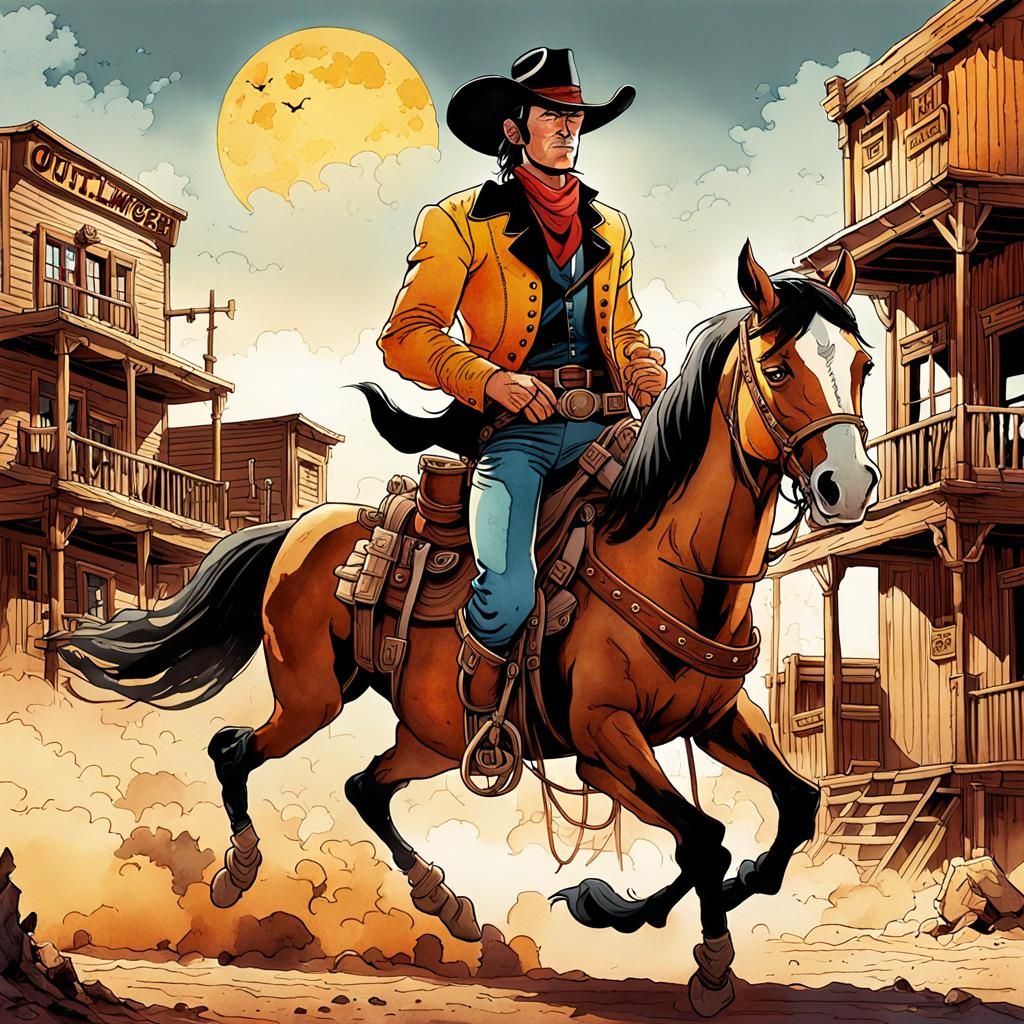 Gunslingers & Outlaws Gunslinger Lucky Luke on Jolly Jumper ...
