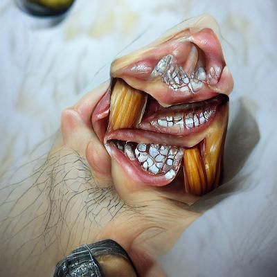 Detailed Human Teeth Close-Up