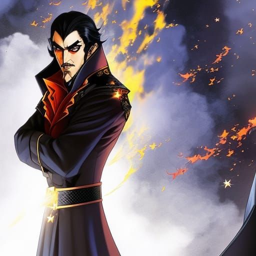 Hyperrealistic Count Dracula Splash Art Portrait