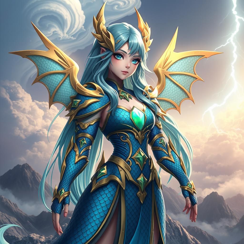 Dragon-Themed Anime Character in 4K Digital Art