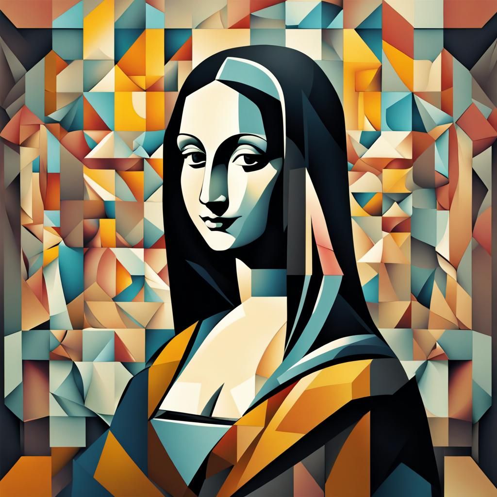 Mona Lisa: A Cubist Art Deco Portrait