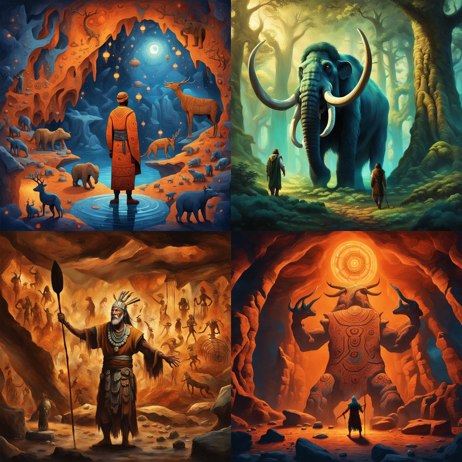 Prehistoric Cave Art Mural: Life's Ancient Lessons