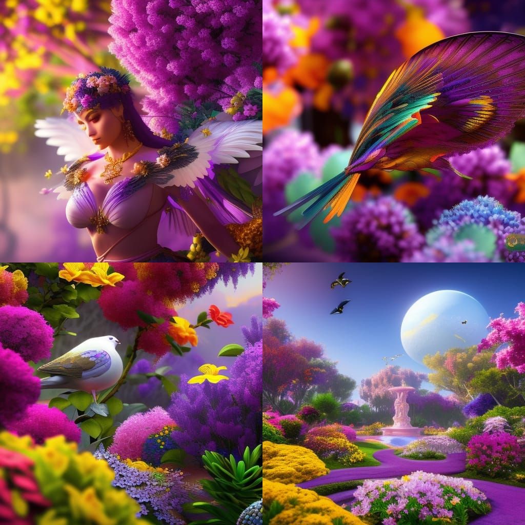 Aphrodite in Floral, Hyperdetailed Concept Art