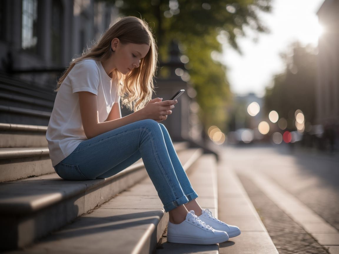 Candid Teenage Moment in Hyperrealistic iPhone Photo