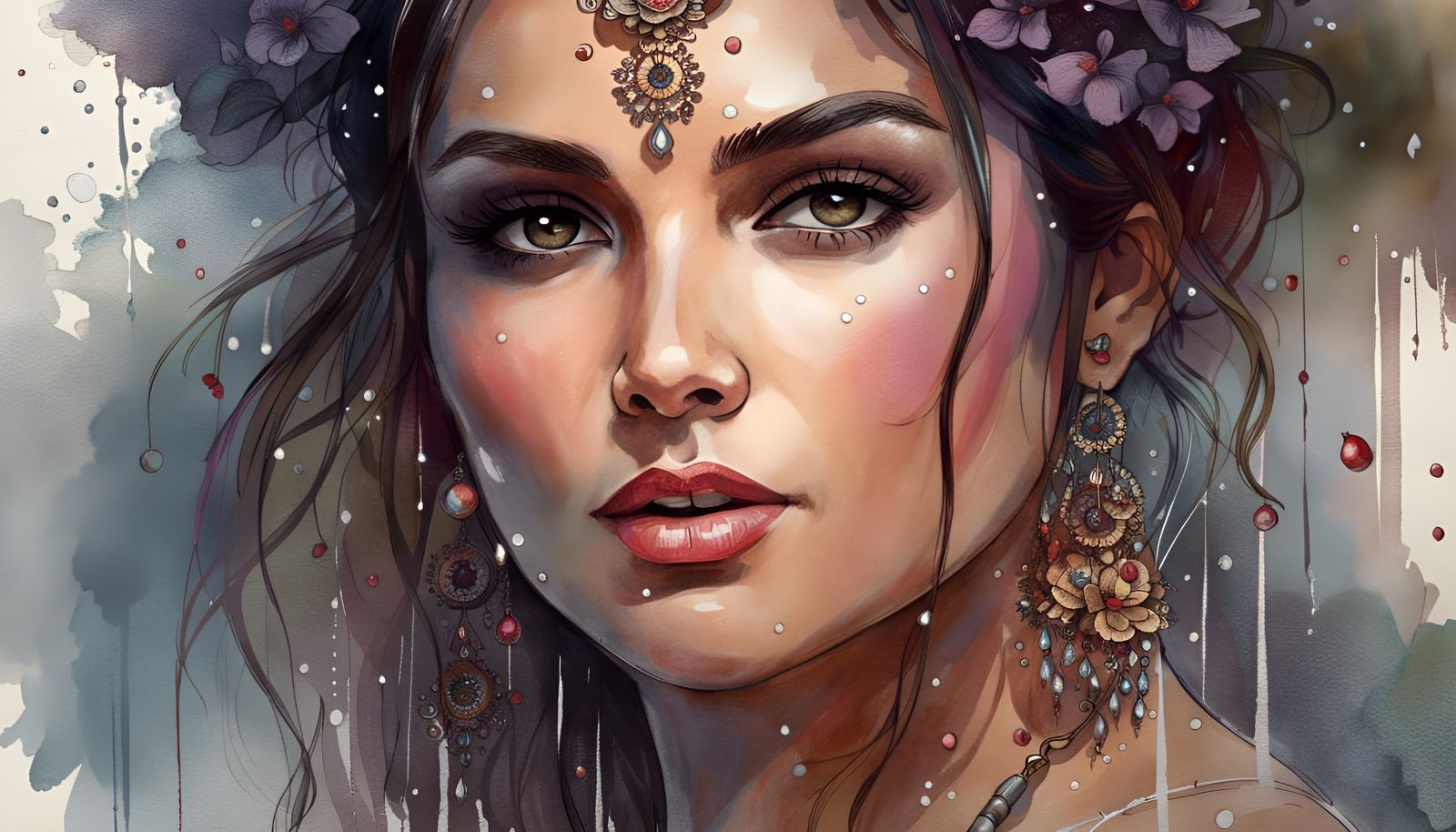 Drenched Indian Dancer in Graphite Pencil Artwork