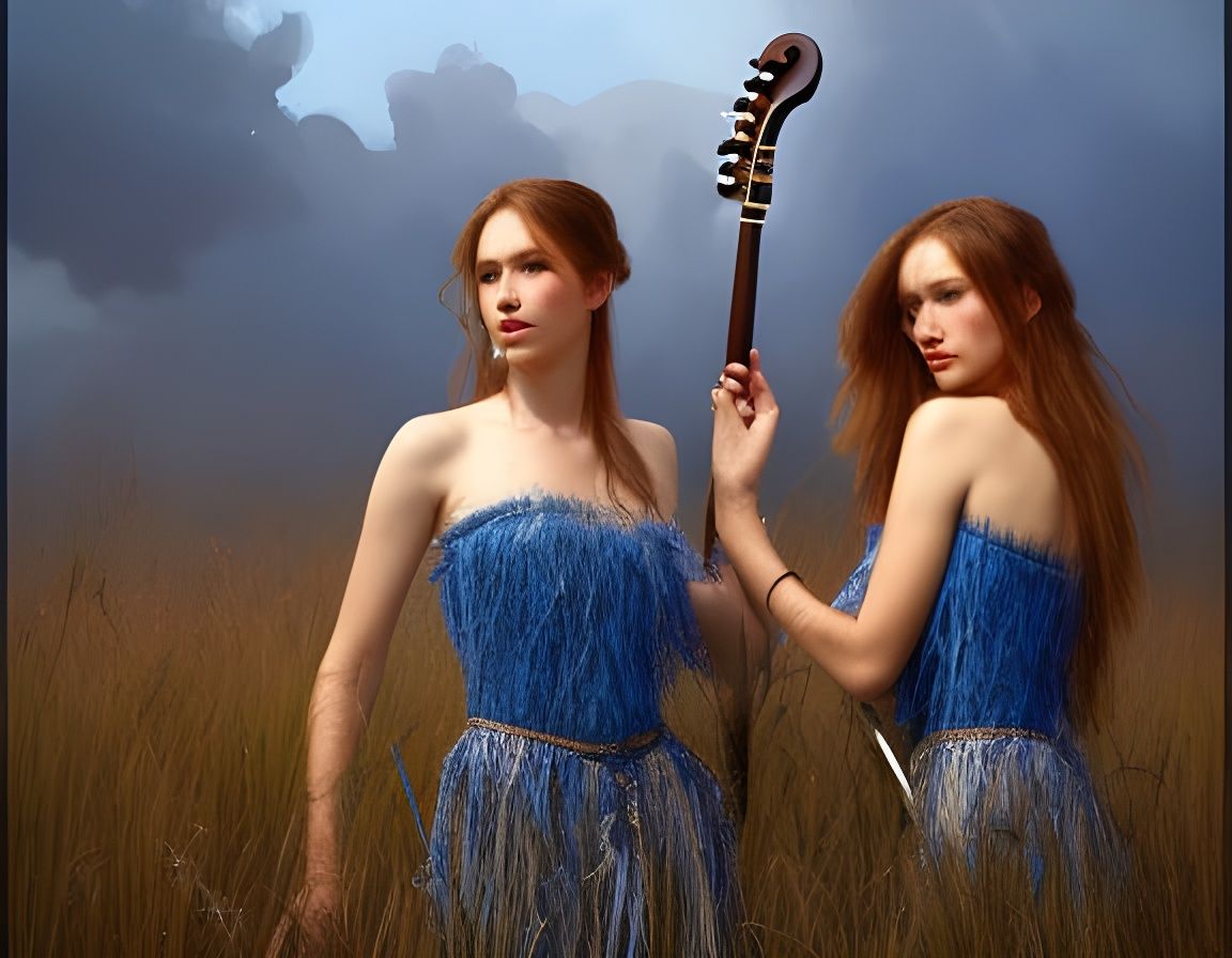 Blue Grass Musicians in Blue Grass Field