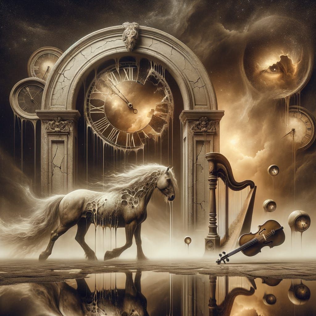 Surreal Horse in Eerie Dreamscape