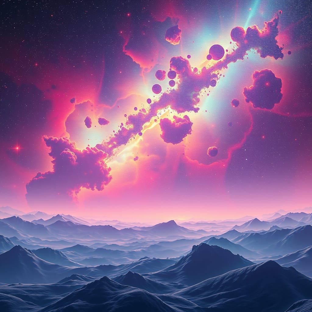 Cosmic Nebulae in a Futuristic Sci-Fi Universe