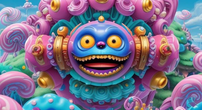 Surreal Candyland Monster Unleashes Epic Drop Tower Ride
