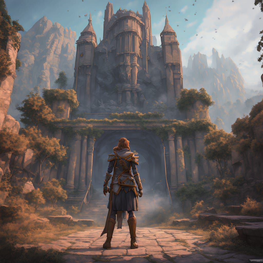 Afghan Warrior Princess in Ancient Ruins