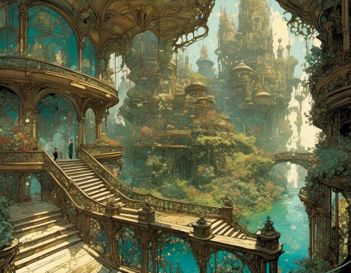 Art Nouveau Comic Book Pages by Doran, Kaluta