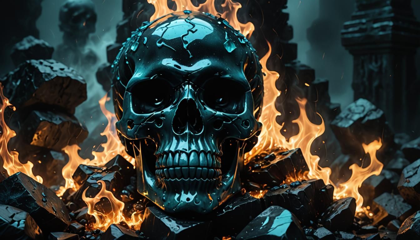 Dark Fantasy Crystal Skull Worship Scene