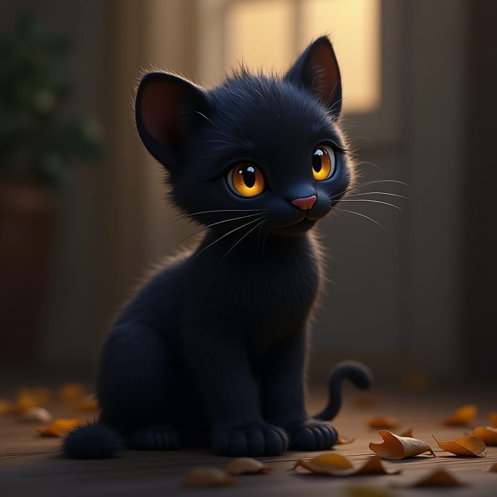 Midnight Panther Cub in Cinematic Film Still