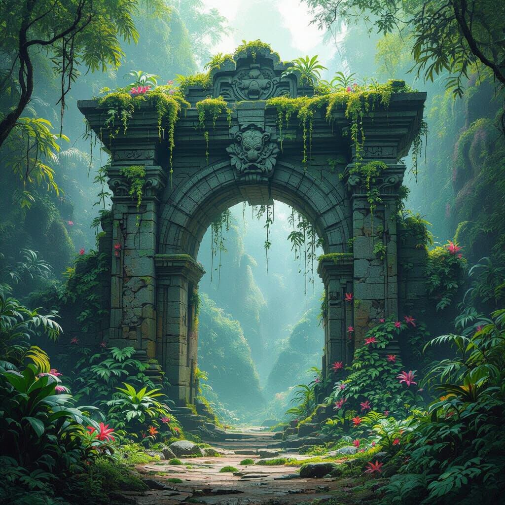 Ancient Stone Archway to Alien Jungle