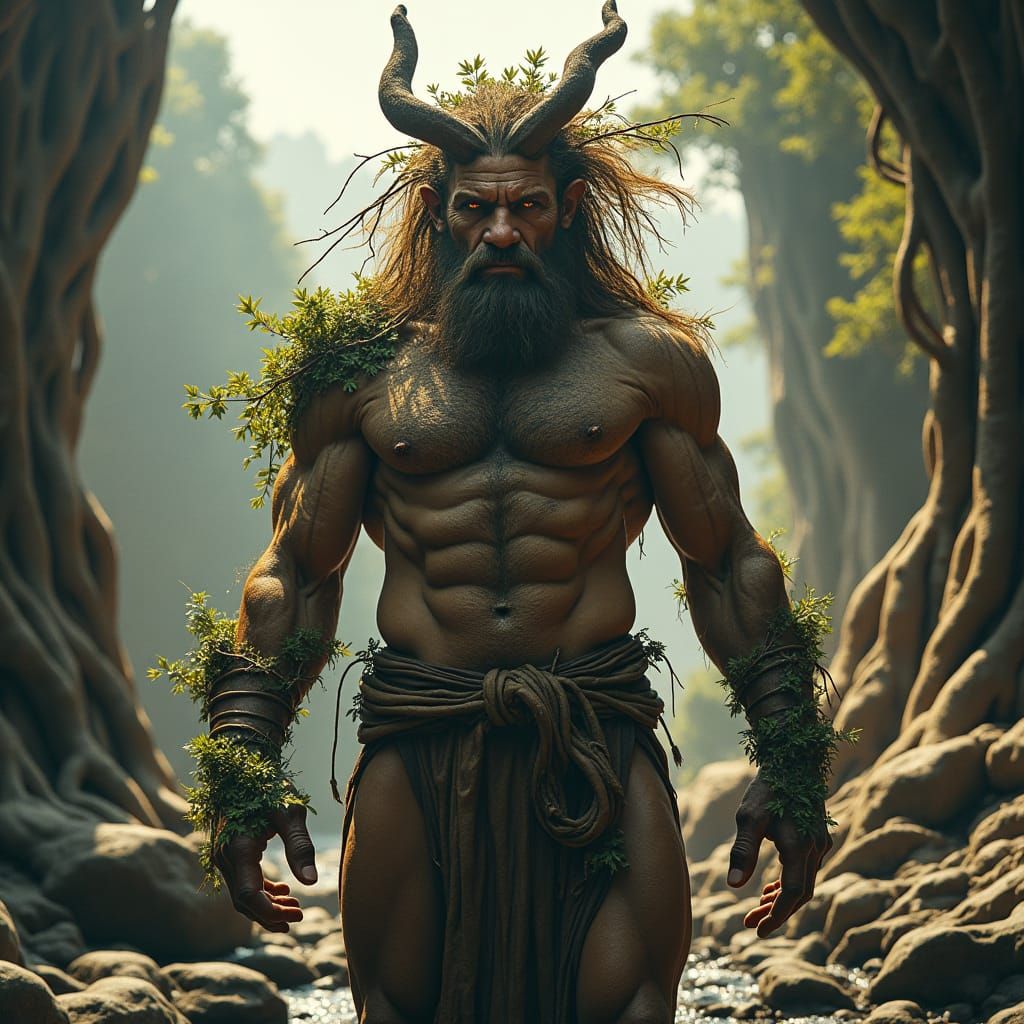 Earth Elemental: Stoic Figure in Rocky Landscape