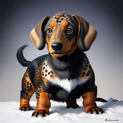 Dachshund Goat Cheetah Hybrid in Bouguereau Style