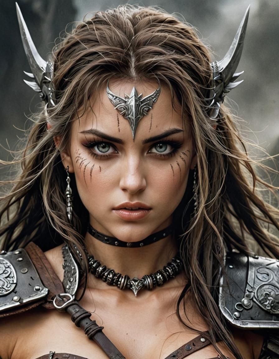 Hyperrealistic Barbarian Warrior Illustration