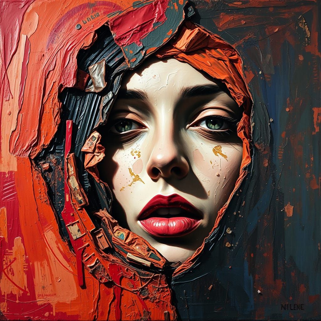 Thick Impasto Oil Painting Study in Chaos