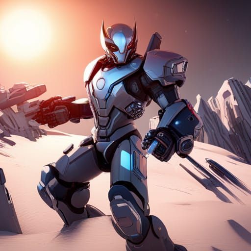 Wolverine Mecha Suit in Futuristic Sci-Fi Style